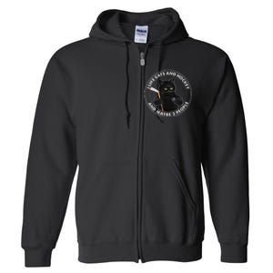 I Like Cats And Hockey And Maybe 3 People Funny Cats Full Zip Hoodie