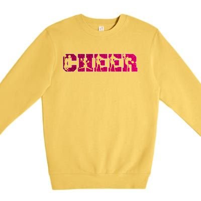 I Love Cheer Cool Cheerleader Silhouettes Cool Gift Premium Crewneck Sweatshirt