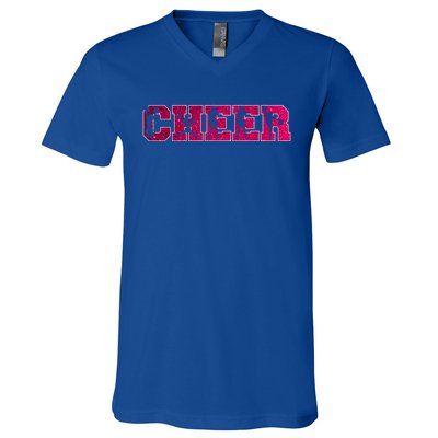 I Love Cheer Cool Cheerleader Silhouettes Cool Gift V-Neck T-Shirt