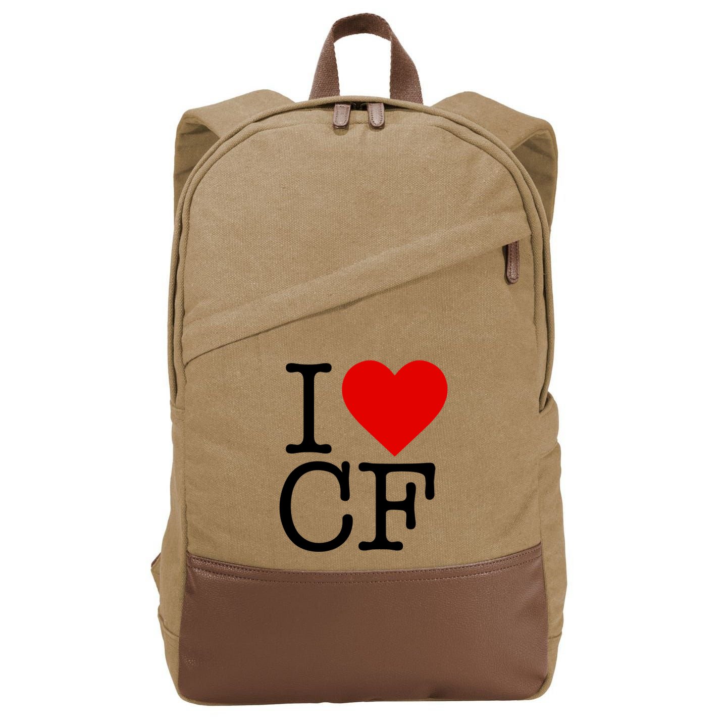 I Love Charlotte Folk Cotton Canvas Backpack