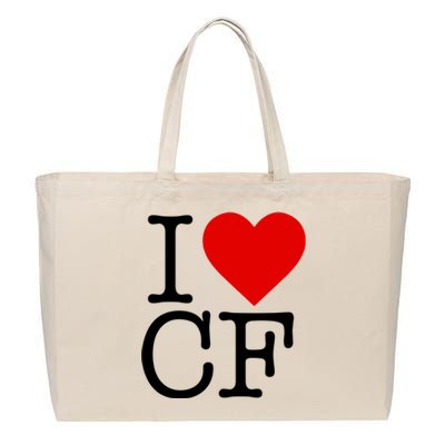 I Love Charlotte Folk Cotton Canvas Jumbo Tote