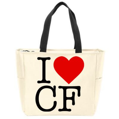 I Love Charlotte Folk Zip Tote Bag