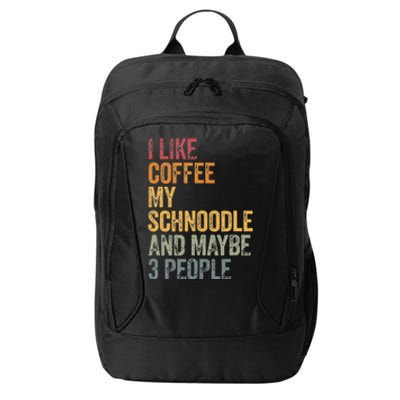 I like coffee my Schnoodle and maybe 3 people Vintage City Backpack