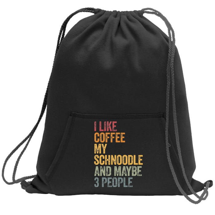 I like coffee my Schnoodle and maybe 3 people Vintage Sweatshirt Cinch Pack Bag