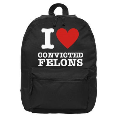 I Love Convicted Felons I Heart Convicted Felons 16 in Basic Backpack