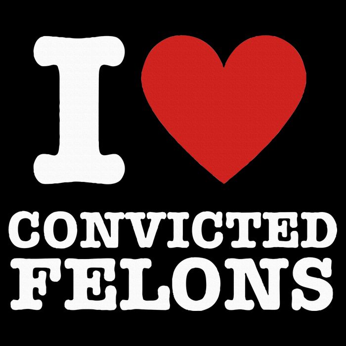 I Love Convicted Felons I Heart Convicted Felons Cropped Pullover Crew