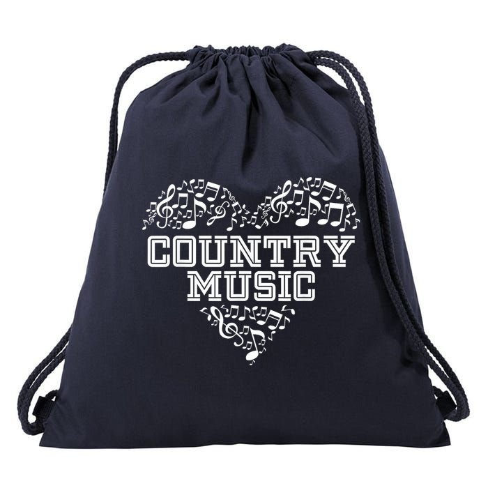 I Love Country Design Country Music Lover  Drawstring Bag