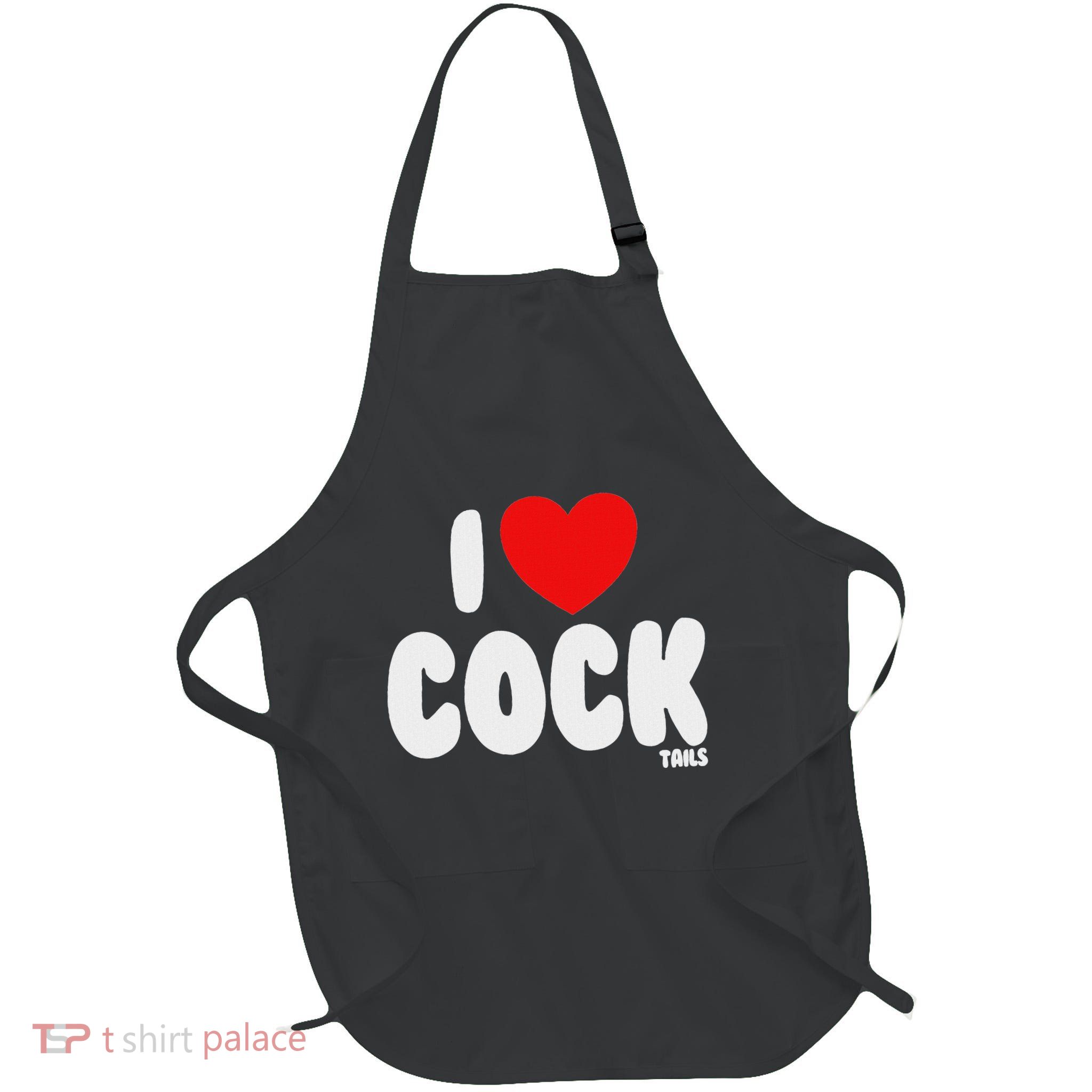 I Love Cocktails Raunchy Funny Embarrassing Full-Length Apron With Pockets