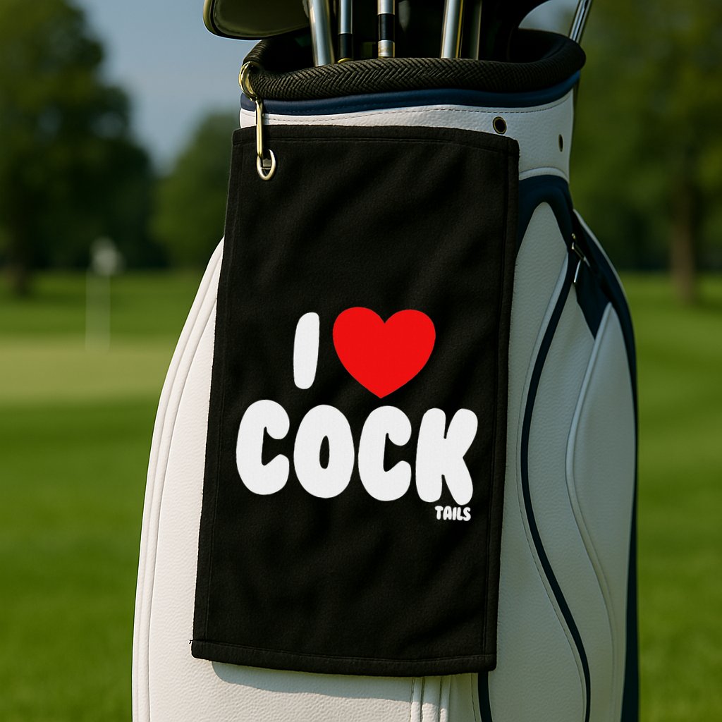 I Love Cocktails Raunchy Funny Embarrassing Golf Towel