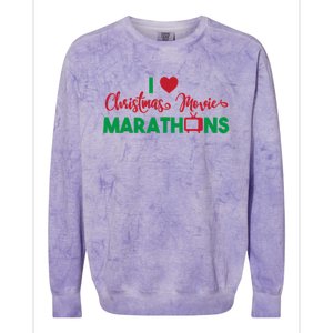 I Love Christmas Movies Marathons Colorblast Crewneck Sweatshirt