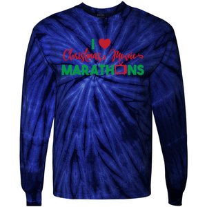 I Love Christmas Movies Marathons Tie-Dye Long Sleeve Shirt