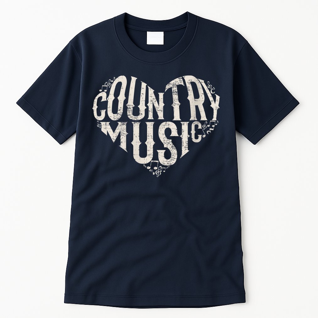 I Love Country Design Country Music Lover Gift Idea Tall T-Shirt
