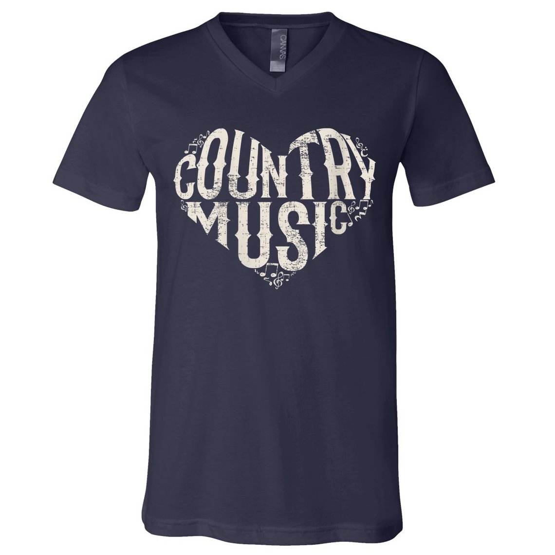 I Love Country Design Country Music Lover Gift Idea V-Neck T-Shirt