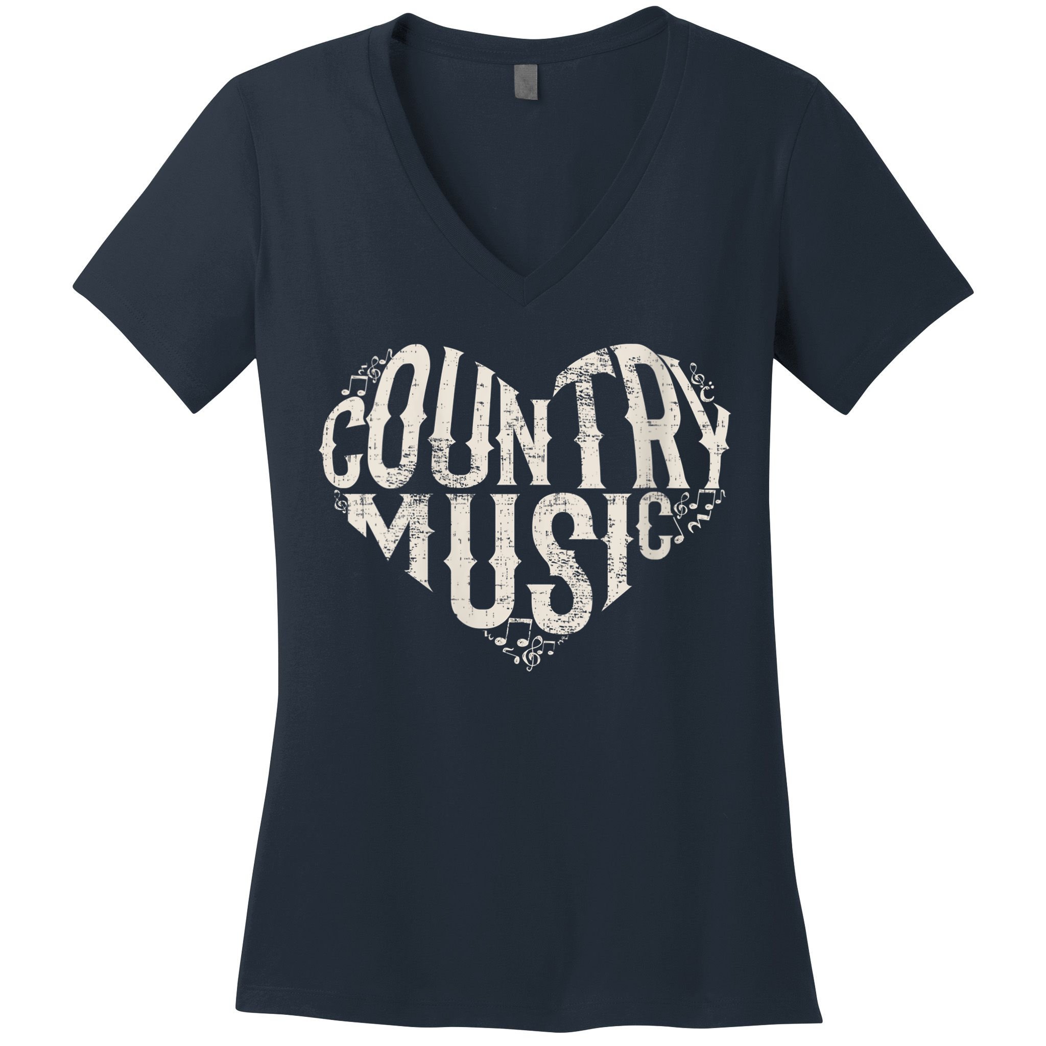I Love Country Design Country Music Lover Gift Idea Women's V-Neck T-Shirt