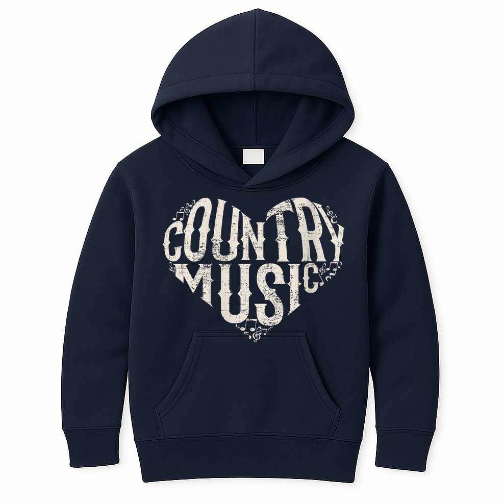 I Love Country Design Country Music Lover Gift Idea Kids Hoodie