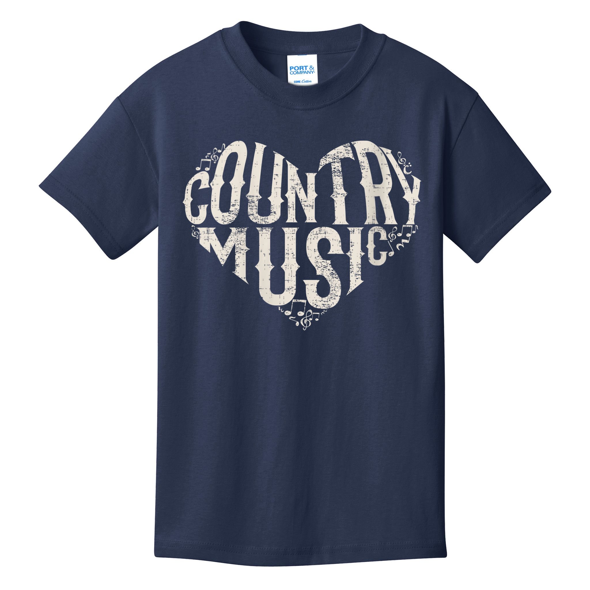 I Love Country Design Country Music Lover Gift Idea Kids T-Shirt