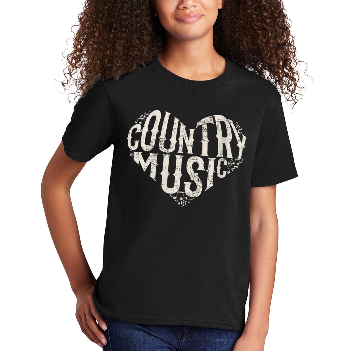 I Love Country Design Country Music Lover Gift Idea Kids T-Shirt
