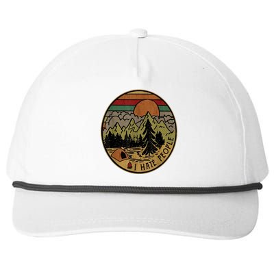 I Love Camping I Hate People Outdoors Funny Vintage Gift Snapback Five-Panel Rope Hat