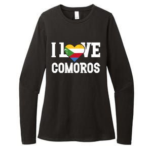 I Love Comoros Flag Patriotic Throwback Souvenir Gift Womens CVC Long Sleeve Shirt