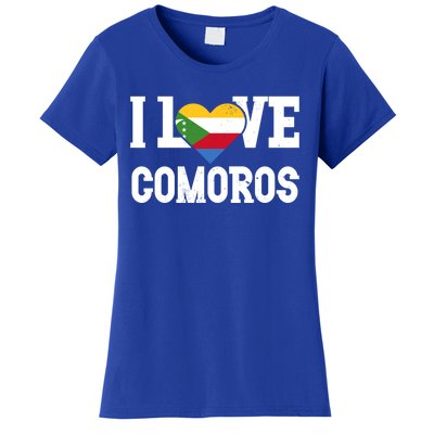 I Love Comoros Flag Patriotic Throwback Souvenir Gift Women's T-Shirt