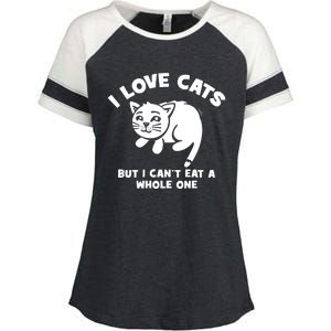 I Love Cats Cant Eat A Whole One Enza Ladies Jersey Colorblock Tee