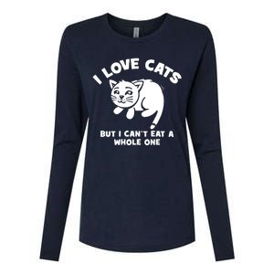 I Love Cats Cant Eat A Whole One Womens Cotton Relaxed Long Sleeve T-Shirt