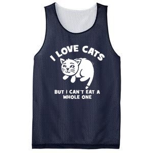 I Love Cats Cant Eat A Whole One Mesh Reversible Basketball Jersey Tank