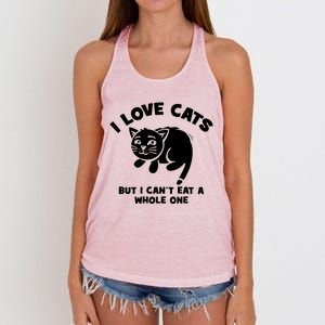 I Love Cats Cant Eat A Whole One Women's Knotted Racerback Tank