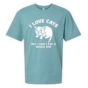 I Love Cats Cant Eat A Whole One Sueded Cloud Jersey T-Shirt