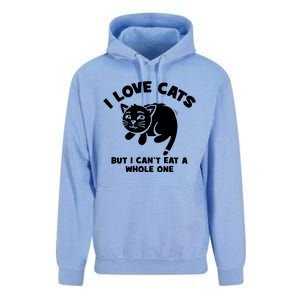 I Love Cats Cant Eat A Whole One Unisex Surf Hoodie