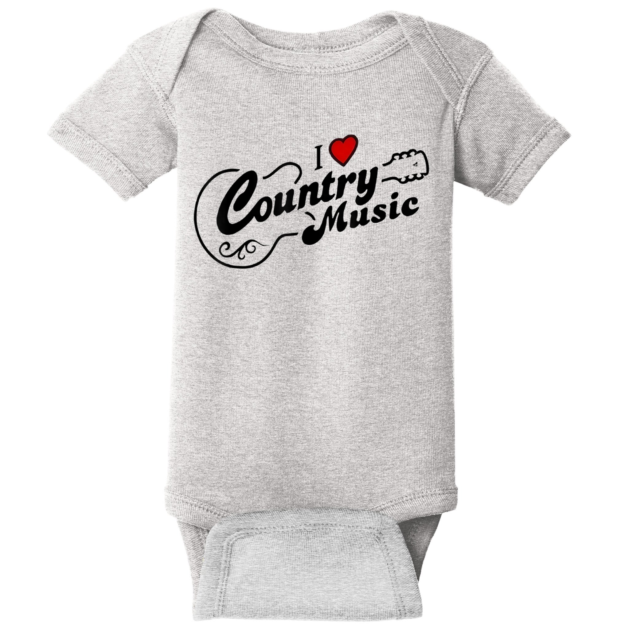 I Love Country Music Baby Bodysuit