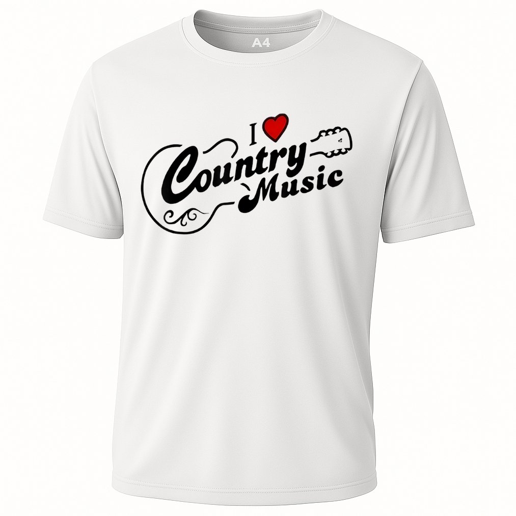 I Love Country Music Cooling Performance Crew T-Shirt