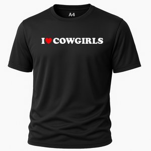 I Love Cow I Heart Cow Lover Funny Cowboy Lover Cooling Performance Crew T-Shirt