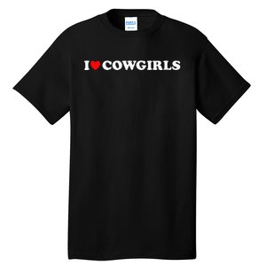 I Love Cow I Heart Cow Lover Funny Cowboy Lover Tall T-Shirt