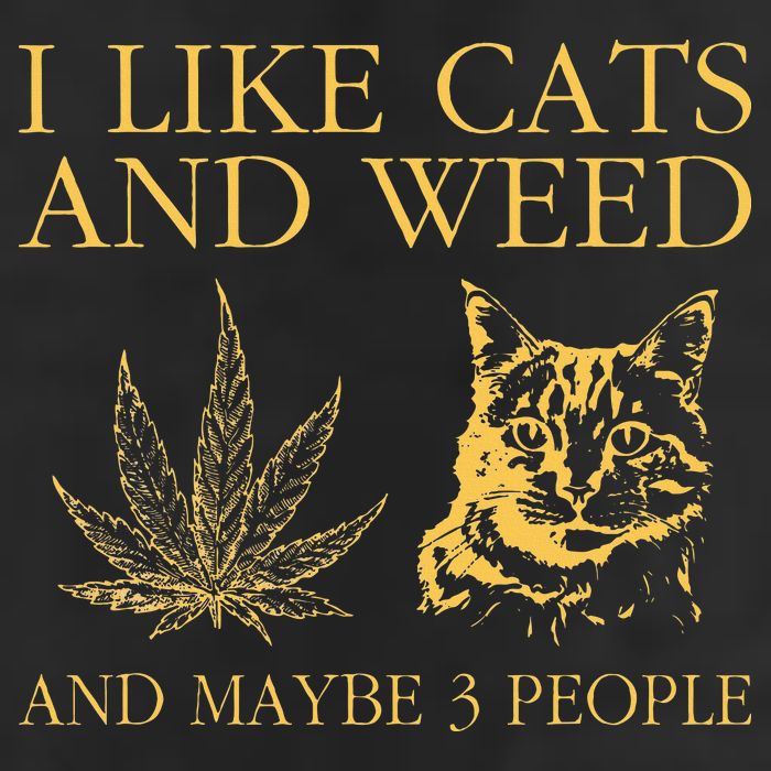 I Like Cats And Weed And Maybe 3 People Cool Comfort Performance Bucket Hat