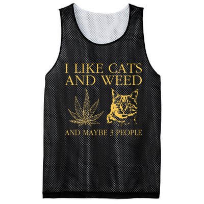 I Like Cats And Weed And Maybe 3 People Mesh Reversible Basketball Jersey Tank