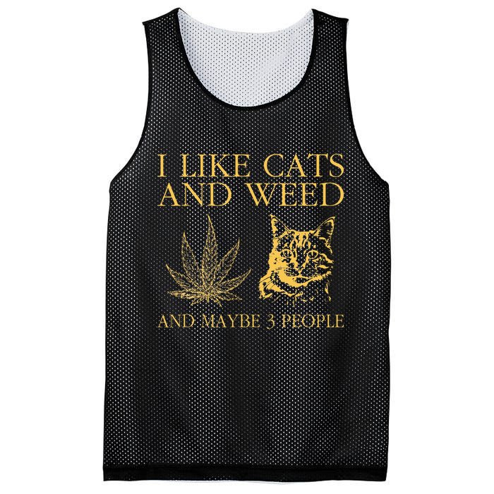 I Like Cats And Weed And Maybe 3 People Mesh Reversible Basketball Jersey Tank