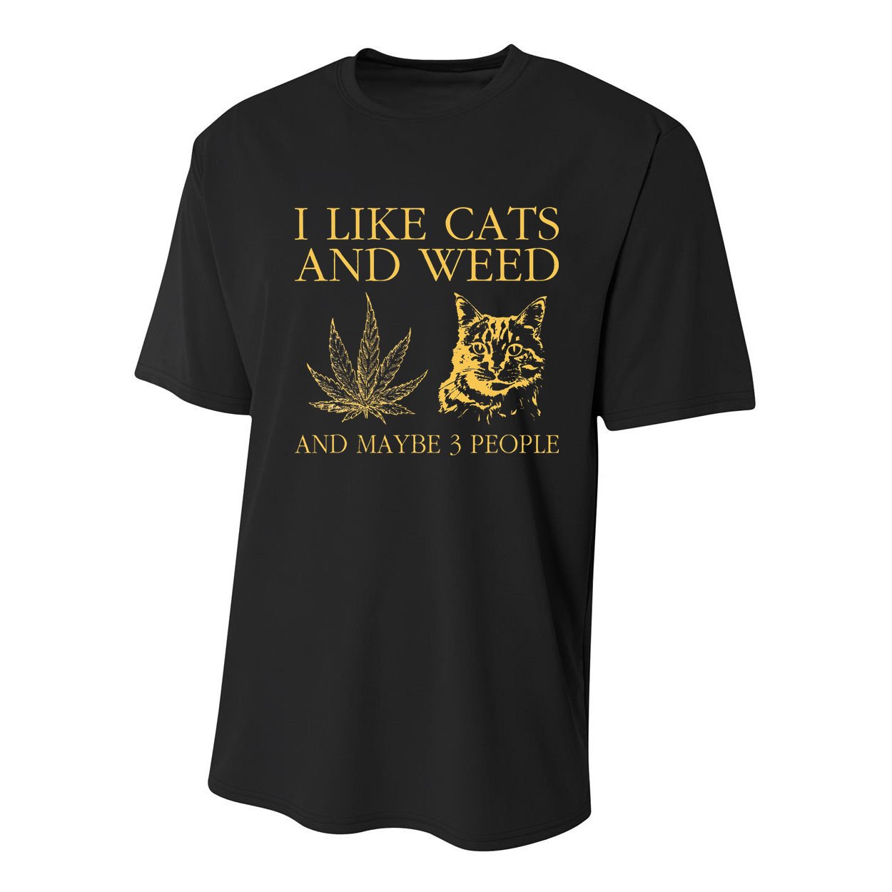I Like Cats And Weed And Maybe 3 People Youth Performance Sprint T-Shirt