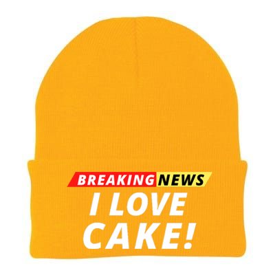 I Love Cake Breaking News Funny Breaking News Humor Foodie Knit Cap Winter Beanie