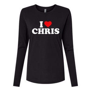 I Love Chris Womens Cotton Relaxed Long Sleeve T-Shirt