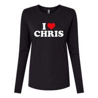 I Love Chris Womens Cotton Relaxed Long Sleeve T-Shirt