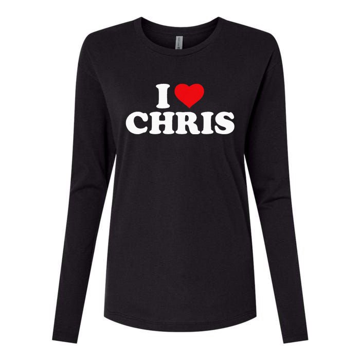 I Love Chris Womens Cotton Relaxed Long Sleeve T-Shirt