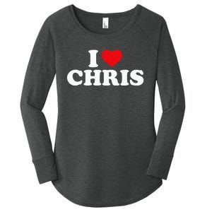 I Love Chris Women's Perfect Tri Tunic Long Sleeve Shirt