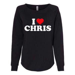 I Love Chris Womens California Wash Sweatshirt