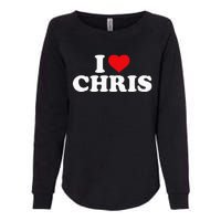 I Love Chris Womens California Wash Sweatshirt