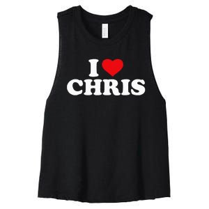 I Love Chris Women's Racerback Cropped Tank