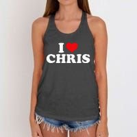 I Love Chris Women's Knotted Racerback Tank