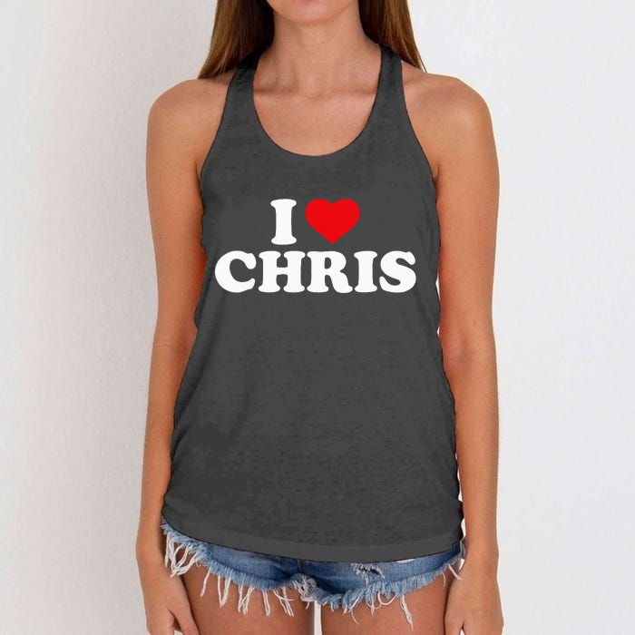 I Love Chris Women's Knotted Racerback Tank