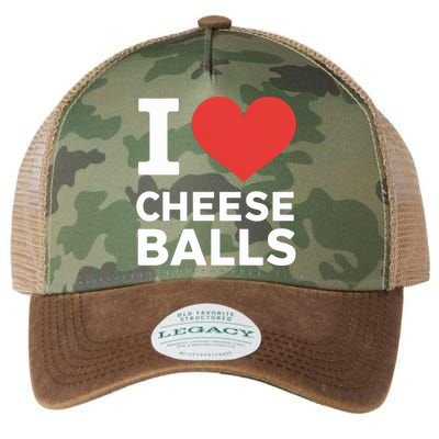 I Love Cheese Balls Funny Foodie Funny Cheese Ball Lover Legacy Tie Dye Trucker Hat