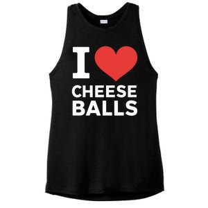 I Love Cheese Balls Funny Foodie Funny Cheese Ball Lover Ladies PosiCharge Tri-Blend Wicking Tank